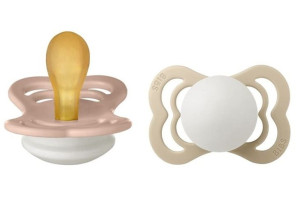 BIBS SUPREME S 2-pack BLUSH NIGHT & VANILLA NIGHT Smoczek Symetryczny kaucz