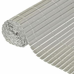 Dwustronna mata ogrodzeniowa, PVC, 1,5 x 3 m, szara
