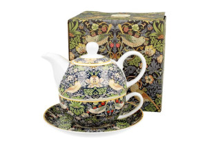 Tea for One porcelanowy / Filiżanka z dzbankiem i spodkiem STRAWBERRY THIEF