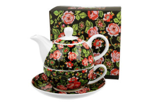 Tea for One porcelanowy / Filiżanka z dzbankiem i spodkiem wzór KRAKOWSKI