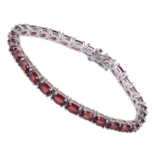 B* PEPER  Srebrna bransoletka granaty wąska 13,6 ct