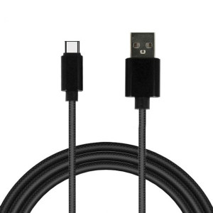 Kabel TYP 1 USB na Typ C metalowe końcówki QC 3.0 1 metr czarny
