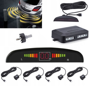 4 Czujniki Parkowania Cofania Led Lcd Parktronic