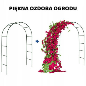 Pergola Ogrodowa Łuk Na Róże Kwiaty 240cm +4 Kotwy
