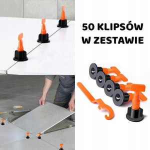 System poziomowania płytek klipsy kliny uchwyt 50