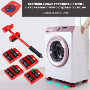 Zestaw Rolki Do Transportu Przesuwania Mebli 150kg