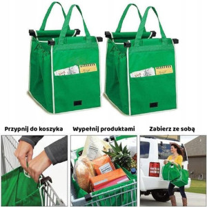 Torba NA zakupy siatka DO wózka koszyka 2 sztuki