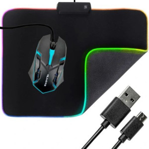 Podkładka Pod Mysz Myszkę Gamingowa Led Komputerowa Pc Usb