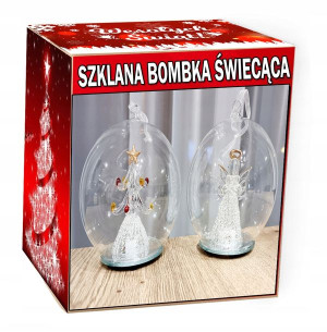 Bombka szklana z motywem świecaca RGB roz XXL