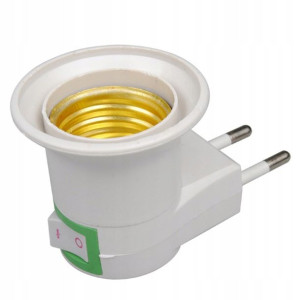Adapter Przejściówka 230v E27 Na Żarówkę Wyłącznik