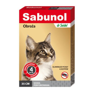 Obroża Sabunol dla kota szara 35cm
