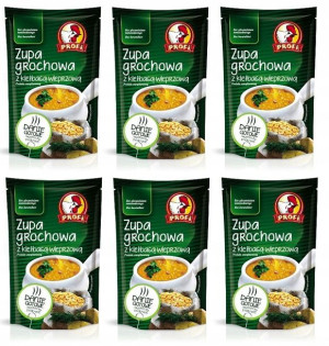 Zupa grochowa z kiełbasą wieprzową Profi 450 g x 6 sztuk PAKIET