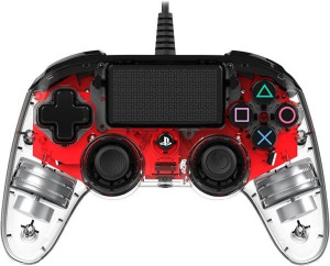 NACON Pad przewodowy do PS4 świecący czerwony