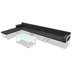 5-cz. zestaw mebli do ogrodu, textilene, aluminium, czarny