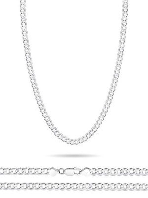 SREBRNY ŁAŃCUSZEK PANCERKA 50 cm szerokość 6 mm