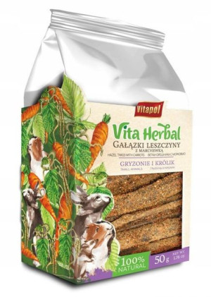 Vitapol Herbal gryzaki leszczynowe z marchewką 50g