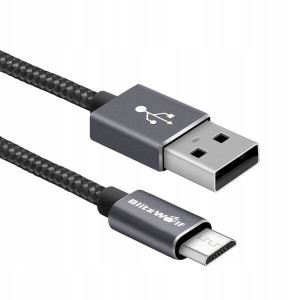 Kabel przewód Micro USB nylonowy 1,8m Blitzwolf