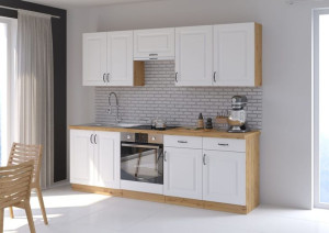 Meble kuchenne Stilo biały/artisan 240cm 8 szafek