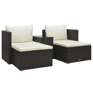 5-cz. zestaw mebli do ogrodu, poduszki, rattan PE, brązowy