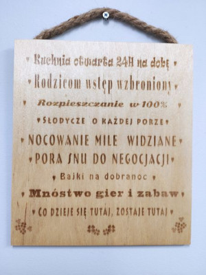 Prezent dla Babci i Dziadka ręcznie  wypalany w drewnie