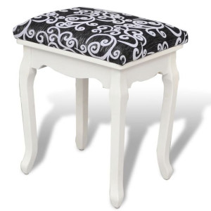 Taboret do toaletki, czarny, tkanina