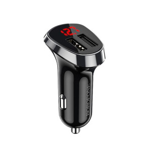 Borofone ładowarka samochodowa BZ15 Auspicious 2xUSB 2,4A czarna