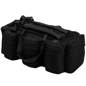 Torba wojskowa 3w1, worek w stylu militarnym, 120 L, czarna