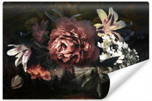 Fototapeta do Salonu Akwarelowe KWIATY Rośliny Efekt 3D 90cm x 60cm
