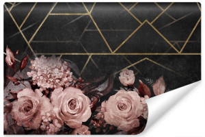 Fototapeta Ścienna do Salonu KWIATY Wzory Geometryczne 3D 315cm x 210cm