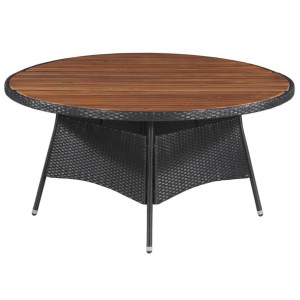 Stół ogrodowy, 150x74 cm, rattan PE i lite drewno akacjowe