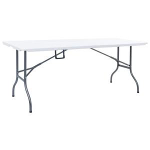Składany stół ogrodowy, biały, 180x72x72 cm, HDPE