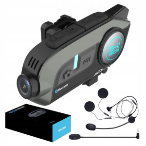 Interkom Motocyklowy Kamera 2k Imx335 Sony Wifi Bt