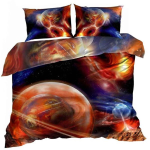 Pościel 3D bawełna satyna 160x200cm KOSMOS PLANETY