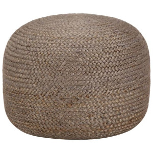 Ręcznie robiony puf, jasnoszary, 45 x 30 cm, juta