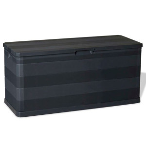 Skrzynia ogrodowa, czarna, 117 x 45 x 56 cm