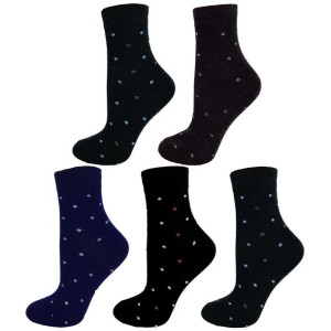5x Bawełniane Damskie Skarpety Brokat Kropki 39-42