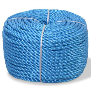 Skręcana linka z polipropylenu, 10 mm, 250 m, niebieska