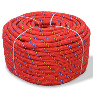 Linka żeglarska z polipropylenu, 12 mm, 50 m, czerwona