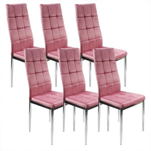 6 krzeseł MONAKO VELVET różowe