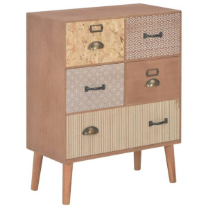 Komoda z 5 szufladami, brązowa, 60x30x78 cm, MDF