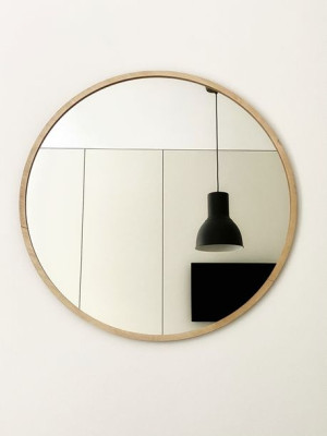 Lustro Okrągłe Loft w Ramie Ze Sklejki 60cm