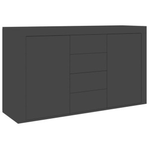 Komoda na wysoki połysk, szara, 120x36x69 cm, płyta wiórowa
