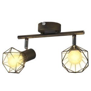 Reflektor sufitowy w industrialnym stylu z 2 żarówkami LED