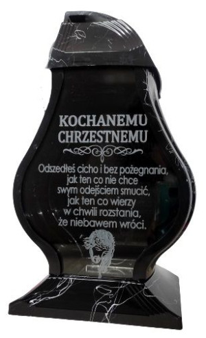 Znicz Faraon Kochanemu Chrzestnemu Grawer Led Złota Nitka