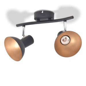 Lampa sufitowa na 2 żarówki E27, czarno-złota