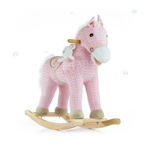 Koń Na Biegunach Pony Pink Z Misiem