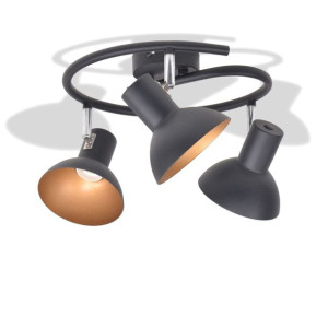 Lampa sufitowa na 3 żarówki E27, czarno-złota