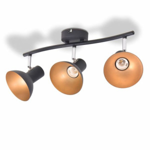 Lampa sufitowa na 3 żarówki E27, czarno-złota