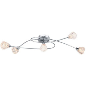 Lampa sufitowa z kratkowanymi kloszami ze szkła, 5 żarówek G9