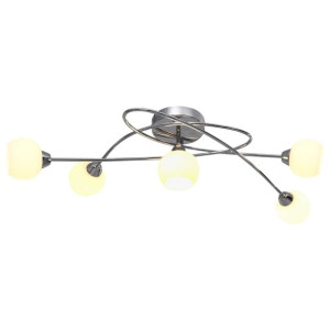 Lampa sufitowa z okrągłymi ceramicznymi kloszami, 5 żarówek G9